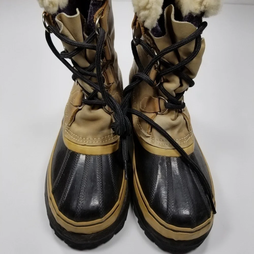 Sorel Caribou Boots Sz 4 Sherpa Lined Tan Women's Winter